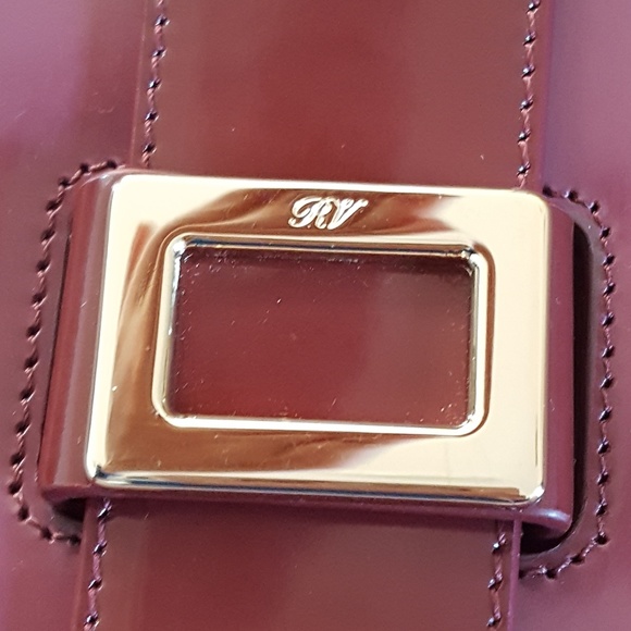 NWOT Roger Vivier Patent Leather Burgundy Handbag - Picture 4 of 16